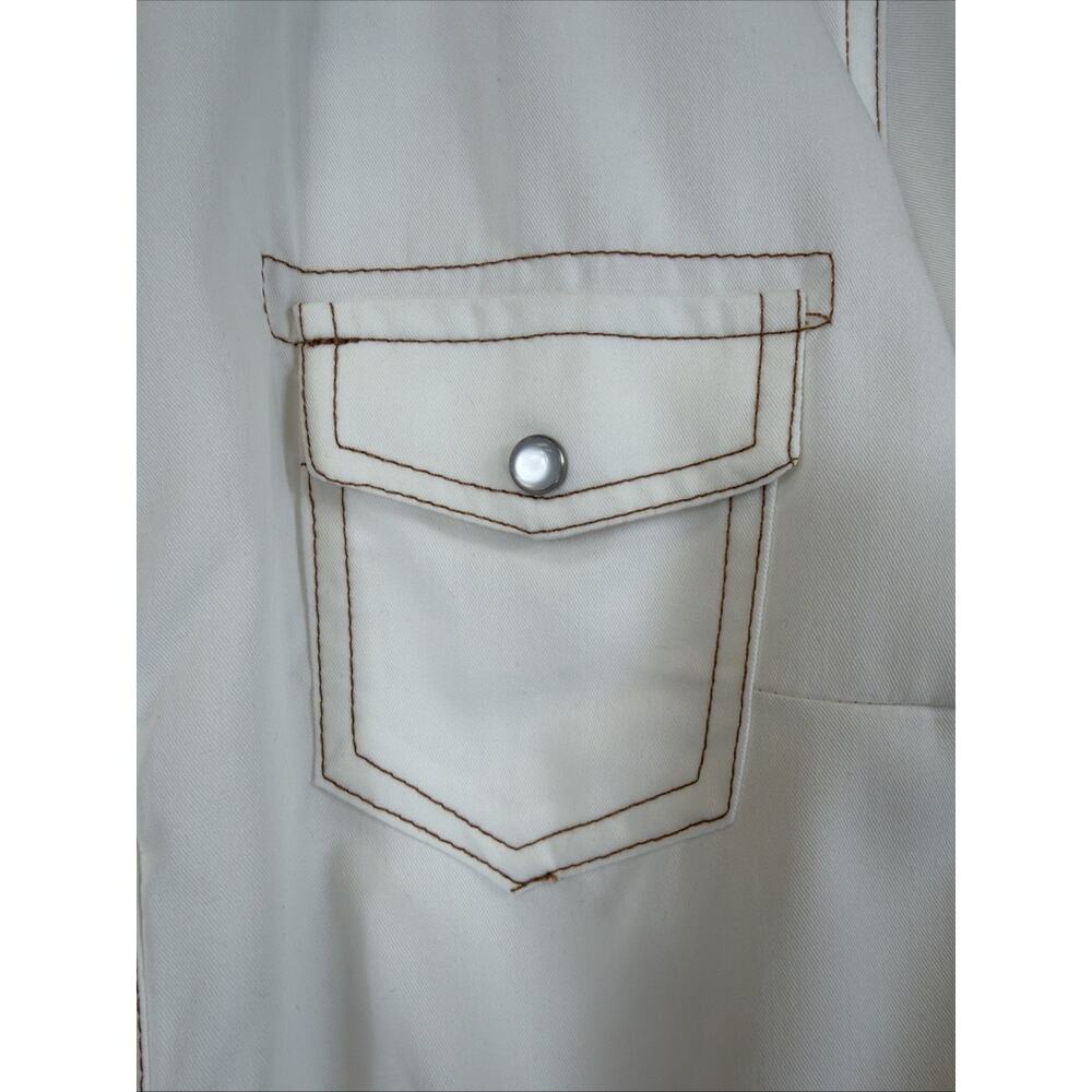 NWT Ame Belle Ivory Western Style Front Tie Snap Up Top #1355 Size XL - Picture 5 of 9